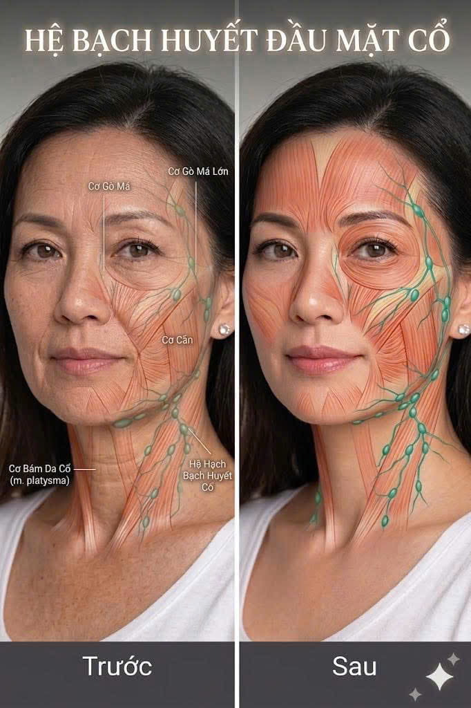 Học viên dẫn lưu hệ bạch huyết đầu mặt cổ - giảm nếp nhăn, săn chắc da sau 7 ngày